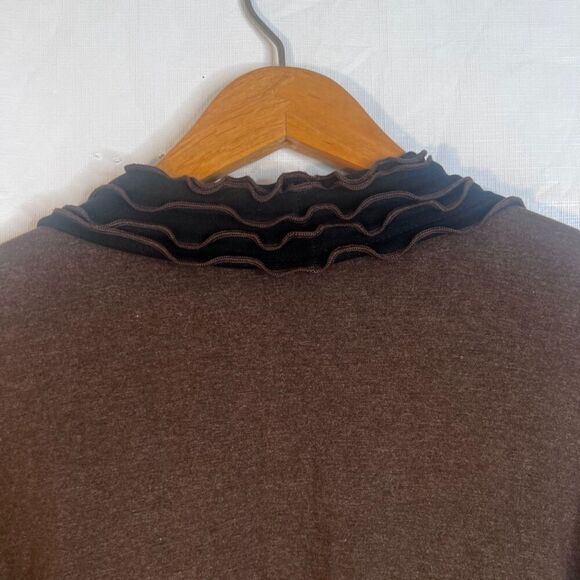 Laura Hlavac Ruffled Trim Longline Cardigan Open Front Cotton Blend Size Large - Picture 3 of 13